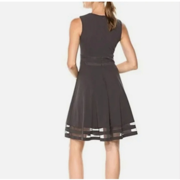 Calvin Klein Womens 4 Gray Dress fit n flare with tags Sheer hem - Picture 2 of 5